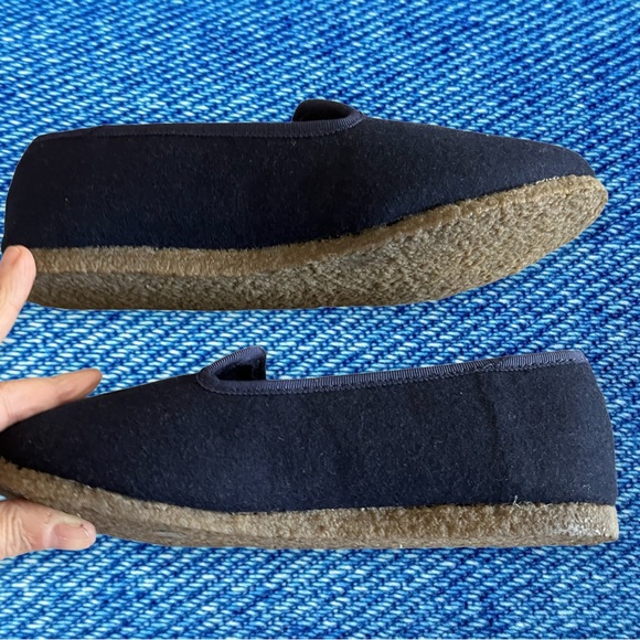 TORY BURCH NAVY BLUE NEW BOX SHOES LAMB FUR LOGO BILLY SLIPPERS 5 - Picture 5 of 9